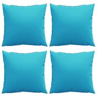 VidaXL Spreidkussens effen 4 pcs turquoise 40 x 40 cm polyester stof - thumbnail