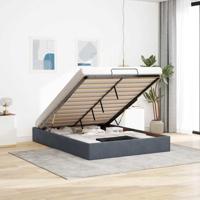 Ottoman bedframe zonder matras 140x190 cm fluweel donkergrijs - thumbnail