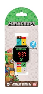 Minecraft LED-horloge - KINDERLICENTIE - MIN4272