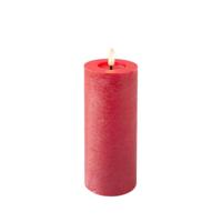 Lumineo LED kaars kerstrood/warm wit 7x19cm - thumbnail