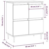 Dressoir 60x35x70 cm bewerkt hout betongrijs - thumbnail