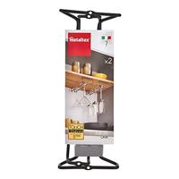 Metaltex Wijnglazenrek 11x26x4 cm Zwart 2 Stuks - thumbnail