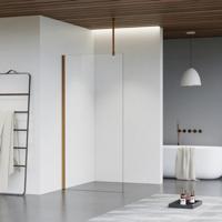 Fortifura Galeria inloopdouche - 50x200cm - helder glas - plafondarm - Geborsteld koper PVD (Koper) SW797919/SW876702/SW876705 - thumbnail