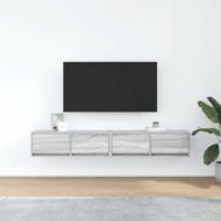 Tv-meubelen 2 st 80x31x25,5 cm bewerkt hout grijs sonoma eiken - thumbnail