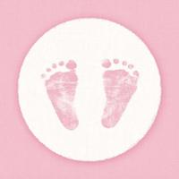Basic Servetten baby voetjes meisje 25 cm 20 stuks - thumbnail