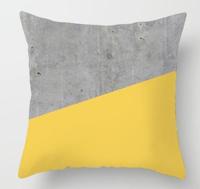 2 stuks 45x45cm geel gestreepte kussensloop geometrische gooien kussen kussensloop afdrukken Cushion kussen zaak slaapkamer Office grootte: 450 * 450 - thumbnail