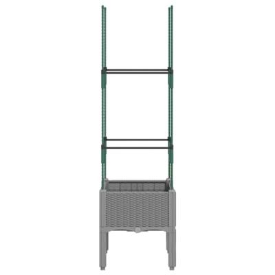 Plantenbak met latwerk 40x40x142,5 cm polypropeen lichtgrijs Plantenbak met latwerk 40x40x142,5 cm polypropeen lichtgrijs