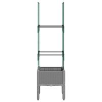 Plantenbak met latwerk 40x40x142,5 cm polypropeen lichtgrijs - thumbnail