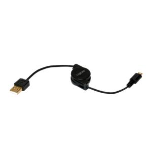 LogiLink CU0090 USB-kabel USB 2.0 USB-A stekker, USB-micro-B stekker 0.75 m Zwart Incl. oproller