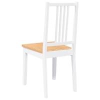Eetkamerstoelen 2 st massief hout rubber wit - thumbnail