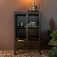 ZILT Vitrinekast 'Bony' Op wieltjes, 105 x 65cm - thumbnail