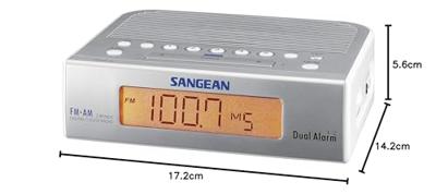 Sangean RCR-5 Wekkerradio VHF (FM), Middengolf AUX Zilver, Wit Sangean RCR-5 Wekkerradio VHF (FM), Middengolf AUX Zilver, Wit