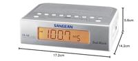 Sangean RCR-5 Wekkerradio VHF (FM), Middengolf AUX Zilver, Wit - thumbnail