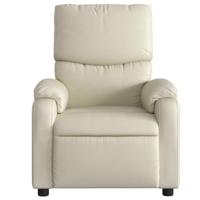 Fauteuil elektrisch verstelbaar kunstleer crèmekleurig - thumbnail