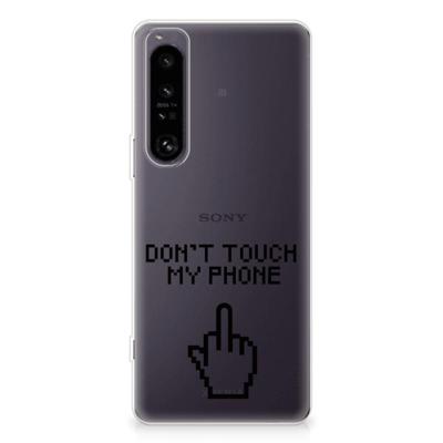 Sony Xperia 1 IV Silicone-hoesje Finger Don't Touch My Phone Sony Xperia 1 IV Silicone-hoesje Finger Don't Touch My Phone