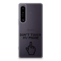 Sony Xperia 1 IV Silicone-hoesje Finger Don't Touch My Phone - thumbnail