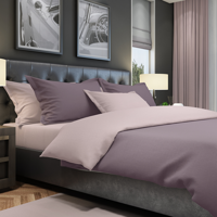 The One Dekbedovertrek Classic Plum / Mauve-240x220cm - thumbnail