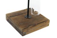 Kaarshouder DKD Home Decor Kristal Zwart Metaal Hout Bruin 20 x 20 x 36 cm - thumbnail