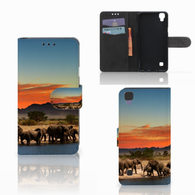 LG X Style Telefoonhoesje met Pasjes Olifanten