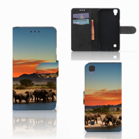 LG X Style Telefoonhoesje met Pasjes Olifanten - thumbnail
