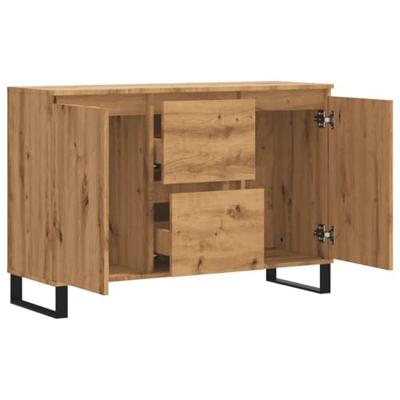 Dressoir 104x35x70 cm bewerkt hout artisanaal eikenkleurig Dressoir 104x35x70 cm bewerkt hout artisanaal eikenkleurig