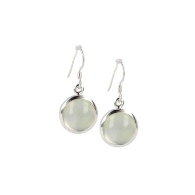 Zilveren Oorbellen Prehniet (20 mm) - 925 Sterling Zilveren Oorbellen Prehniet (20 mm) - 925 Sterling