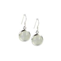 Zilveren Oorbellen Prehniet (20 mm) - 925 Sterling - thumbnail