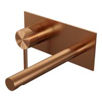 BRAUER Stripe Inbouw Wastafelmengkraan - rechte uitloop en afdekplaat - model A2 - koper geborsteld PVD 5-GK-334 - thumbnail