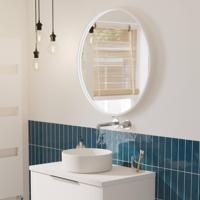 Ben Callisto ronde spiegel met LED verlichting en anti-condens Ø80cm mat wit - thumbnail