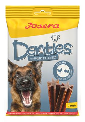 Josera Denties met Gevogelte & Bosbes | Dubbel Pakket | 2 x 180 g | Tandverzorgende Kauwsticks voor Honden | Met smakelijk Gevogelte | Ter ondersteuning van de dagelijkse gebitsreiniging