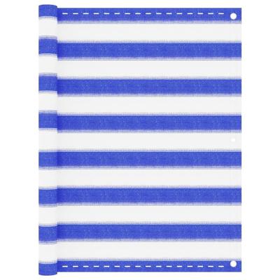 Balkonscherm 90x500 cm HDPE blauw en wit Balkonscherm 90x500 cm HDPE blauw en wit