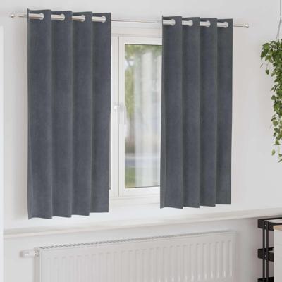 VidaXL Verduisterende gordijnen 2 pcs lichtgrijs 140 x 175 cm fluweel