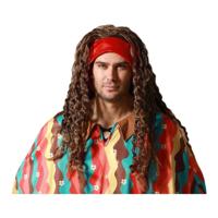 Pruik Bruin Hippie - thumbnail