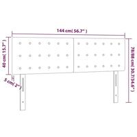 Hoofdbord LED 144x5x78/88 cm stof lichtgrijs - thumbnail