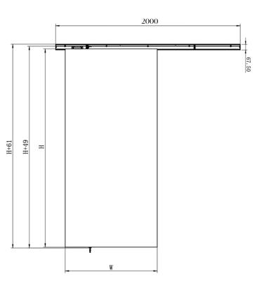 Loftdeur Schuifdeursysteem Modern zwart 200/240cm plafondmontage