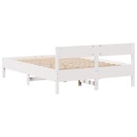 Bedframe zonder matras massief grenenhout wit 120x190 cm - thumbnail