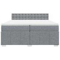 Boxspring met matras stof lichtgrijs 200x200 cm - thumbnail