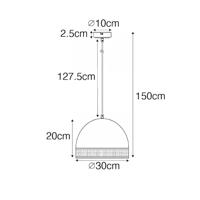 QAZQA Oosterse hanglamp zwart met rotan 30 cm - Magna Rotan - thumbnail