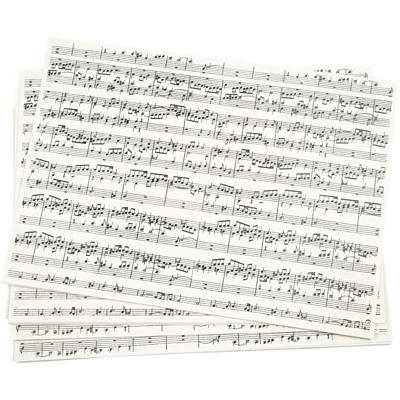 Creativ Company Kraft papier met print, muzieknoten, a4, vel 210x297 mm, 100 gr, 10 vel/ 1 doos