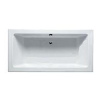 Ligbad Inbouw Saniclear Cube Rechthoek 80x180x49cm Acryl Glans Wit met Overloop - thumbnail