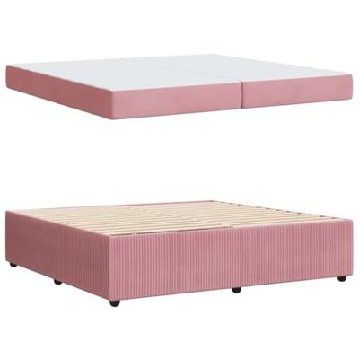 Bedframe met matras met matras Roze 200 x 200 cm Fluweel