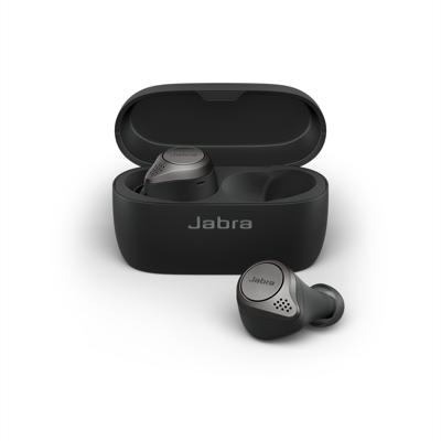 Jabra Elite 75t - Geschikt voor draadloos opladen - In-ear Bluetooth-hoofdtelefoon met actieve ruisonderdrukking en lange batterijduur voor echte draadloze gesprekken en muziek - titaniumzwart