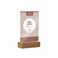 Kaarthouder Europel A6 acryl met houten voet - thumbnail