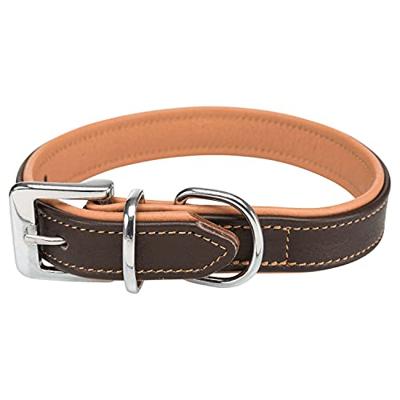 TRIXIE HALSBAND HOND ACTIVE COMFORT LEER BRUIN / LICHTBRUIN 31-37X2,5 CM