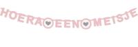 Letterslinger hoera een meisje roze | 5 stuks - thumbnail
