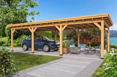 Overkapping plat dak Red Class Wood Odense type 5 XL 793x378 cm- Plat dak- - Tuindeco