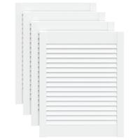 VidaXL Kastdeuren met lamellen 4 st 61,5x49,4 cm grenenhout wit - thumbnail