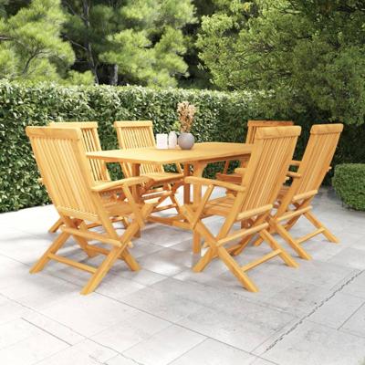 7-delige Tuinset massief teakhout