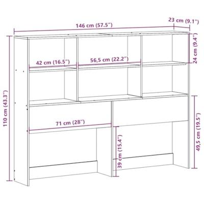 Hoofdbord met opbergruimte 140 cm massief grenenhout wit