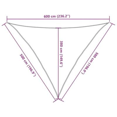VidaXL Zonnezeil 160 g/m² 5x5x6 m hdpe wit